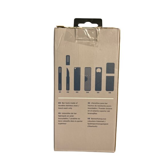 Rabbit Compact Bar Tools Set With 6 Stainless Steel Utensils & Caddy For Storage - Picture 3 of 5